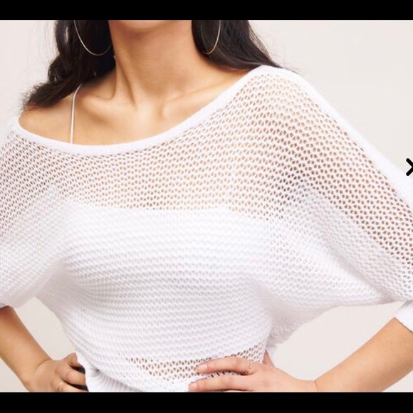 Dynamite Sweaters - Off the Shoulder Mesh Sweater